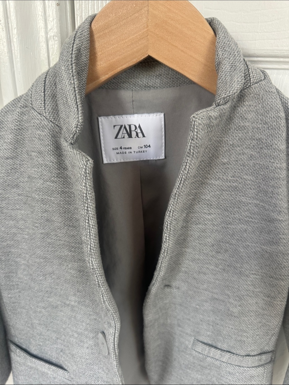 ZARA Kids Light Grey Knit Blazer Jacket - Picture 2 of 5